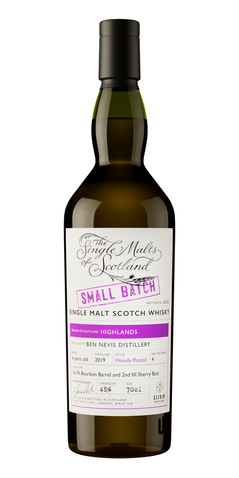 Ben Nevis - 6 year old Heavily Peated 1st Fill Bourbon Barrel 2nd Fill Sherry Butt 'Small Batch' Single Malts of Scotland 48%