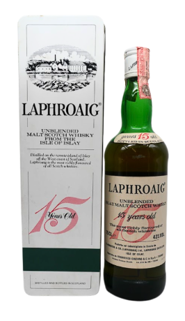 Laphroaig - 15 year old Big Red Bot. Mid-1980s Cinzano Import 43%